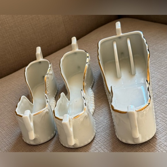 Vintage Servers Caddies Utensils White Porcelain Flatware Holder.Japan